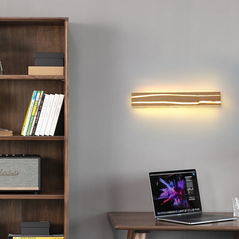 Solid Wood LED Wall Lamp with Crack Design - Apex Goods Co