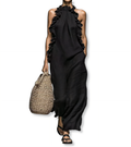 Summer Halter Neck Ruffled Sleeveless Dress - Apex Goods Co