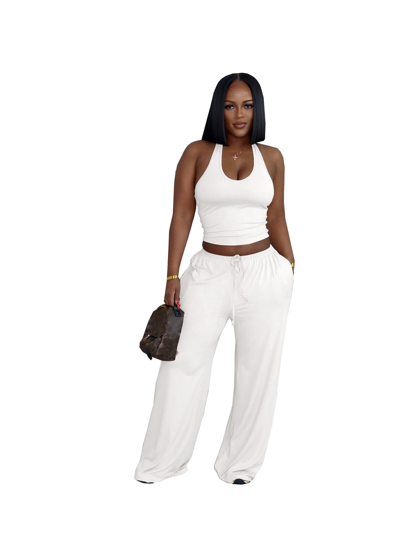 Summer Halter Top & Wide-Leg Pants Set - Apex Goods Co