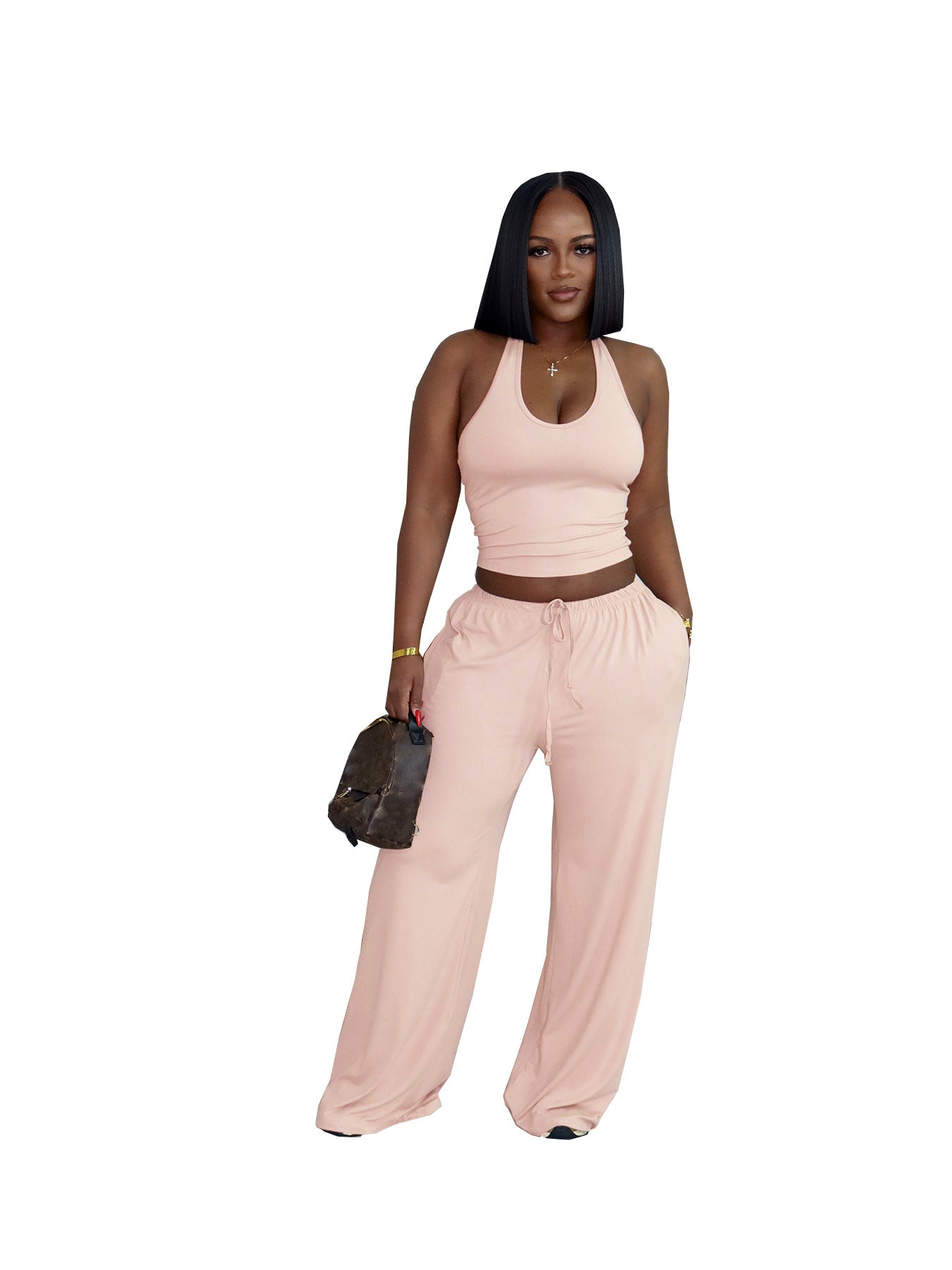 Summer Halter Top & Wide-Leg Pants Set - Apex Goods Co