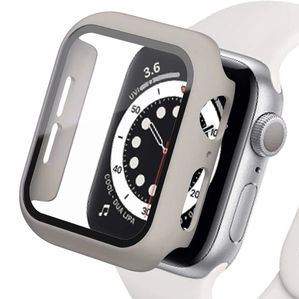 Tempered Glass+cover For Apple Watch Accessories 45mm 41mm 44mm 40mm 42mm Screen Protector Apple watch Case se - Apex Goods Co