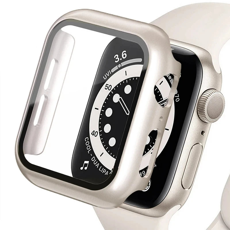 Tempered Glass+cover For Apple Watch Accessories 45mm 41mm 44mm 40mm 42mm Screen Protector Apple watch Case se - Apex Goods Co
