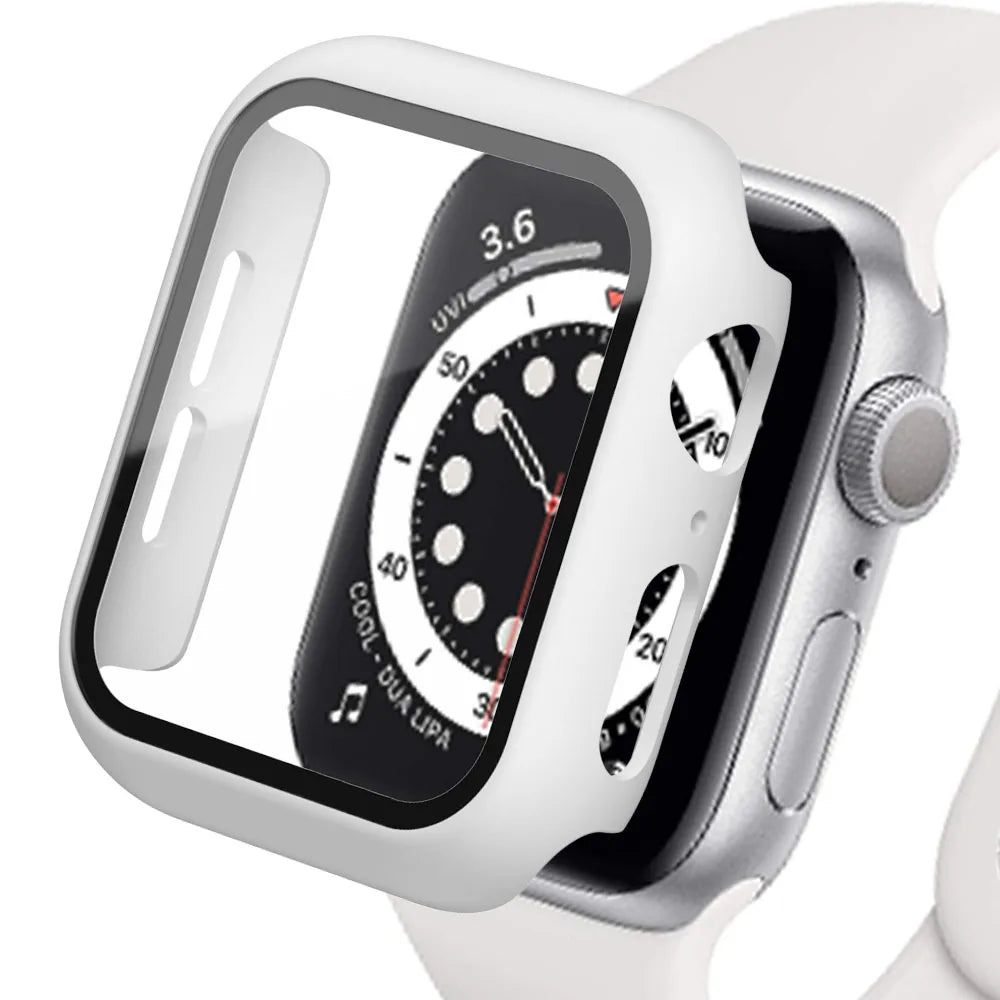 Tempered Glass+cover For Apple Watch Accessories 45mm 41mm 44mm 40mm 42mm Screen Protector Apple watch Case se - Apex Goods Co