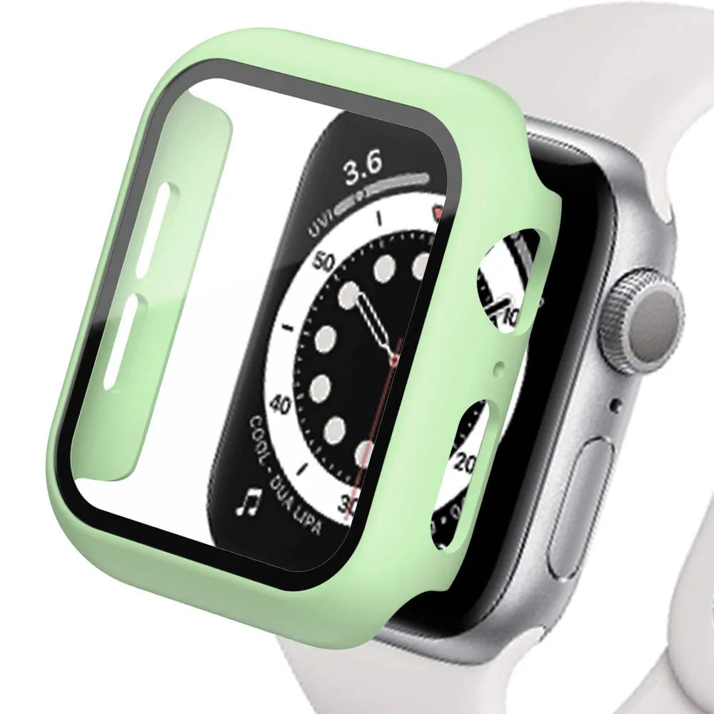Tempered Glass+cover For Apple Watch Accessories 45mm 41mm 44mm 40mm 42mm Screen Protector Apple watch Case se - Apex Goods Co