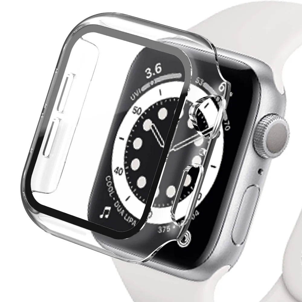 Tempered Glass+cover For Apple Watch Accessories 45mm 41mm 44mm 40mm 42mm Screen Protector Apple watch Case se - Apex Goods Co