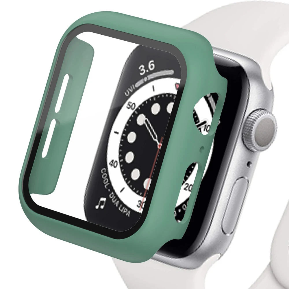Tempered Glass+cover For Apple Watch Accessories 45mm 41mm 44mm 40mm 42mm Screen Protector Apple watch Case se - Apex Goods Co