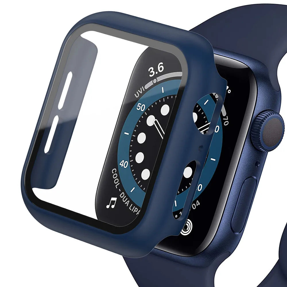 Tempered Glass+cover For Apple Watch Accessories 45mm 41mm 44mm 40mm 42mm Screen Protector Apple watch Case se - Apex Goods Co