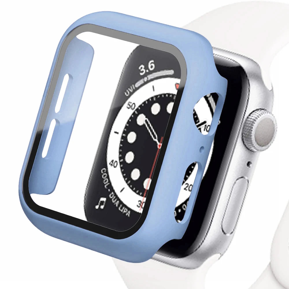 Tempered Glass+cover For Apple Watch Accessories 45mm 41mm 44mm 40mm 42mm Screen Protector Apple watch Case se - Apex Goods Co