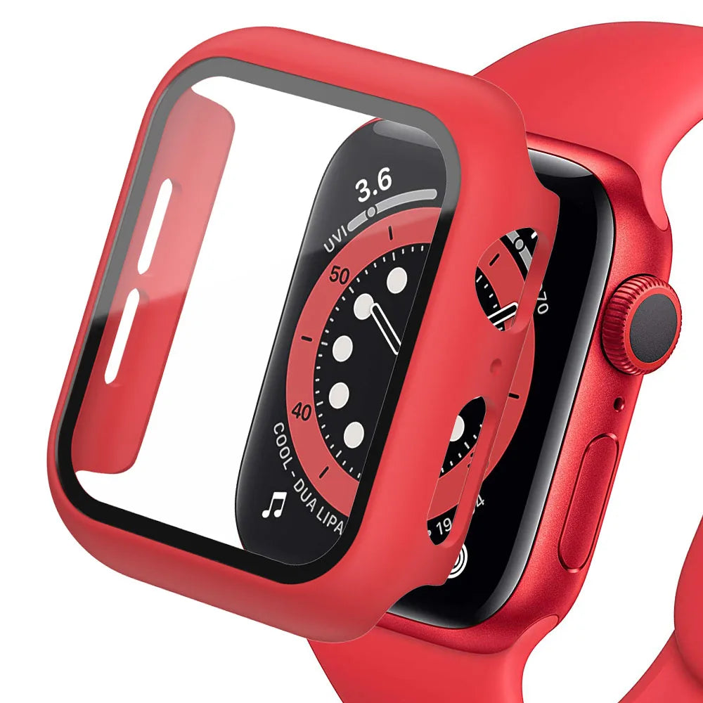 Tempered Glass+cover For Apple Watch Accessories 45mm 41mm 44mm 40mm 42mm Screen Protector Apple watch Case se - Apex Goods Co