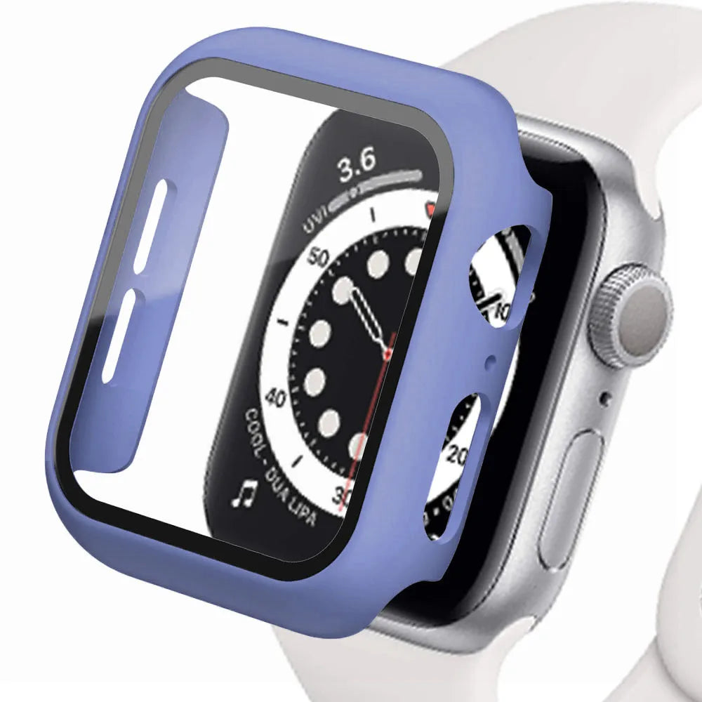 Tempered Glass+cover For Apple Watch Accessories 45mm 41mm 44mm 40mm 42mm Screen Protector Apple watch Case se - Apex Goods Co