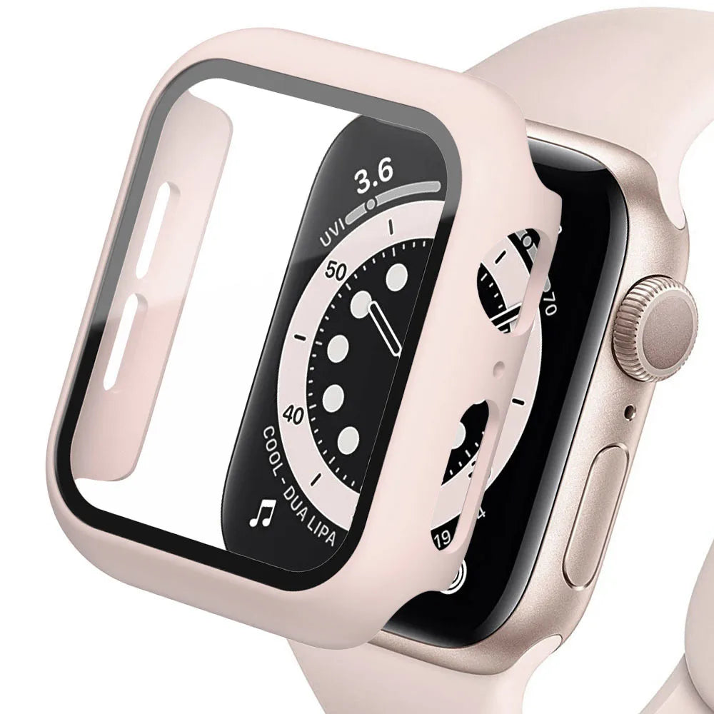 Tempered Glass+cover For Apple Watch Accessories 45mm 41mm 44mm 40mm 42mm Screen Protector Apple watch Case se - Apex Goods Co