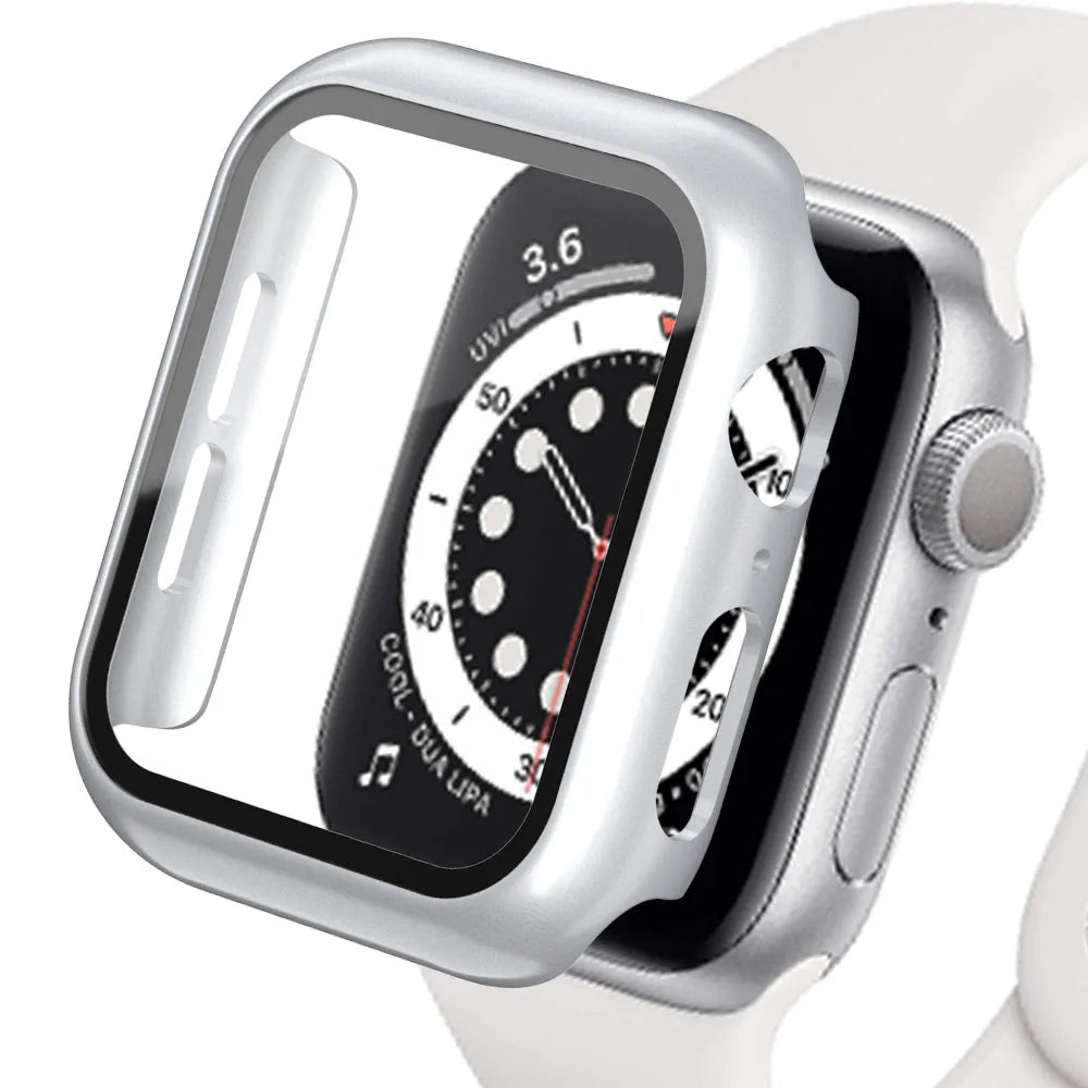 Tempered Glass+cover For Apple Watch Accessories 45mm 41mm 44mm 40mm 42mm Screen Protector Apple watch Case se - Apex Goods Co