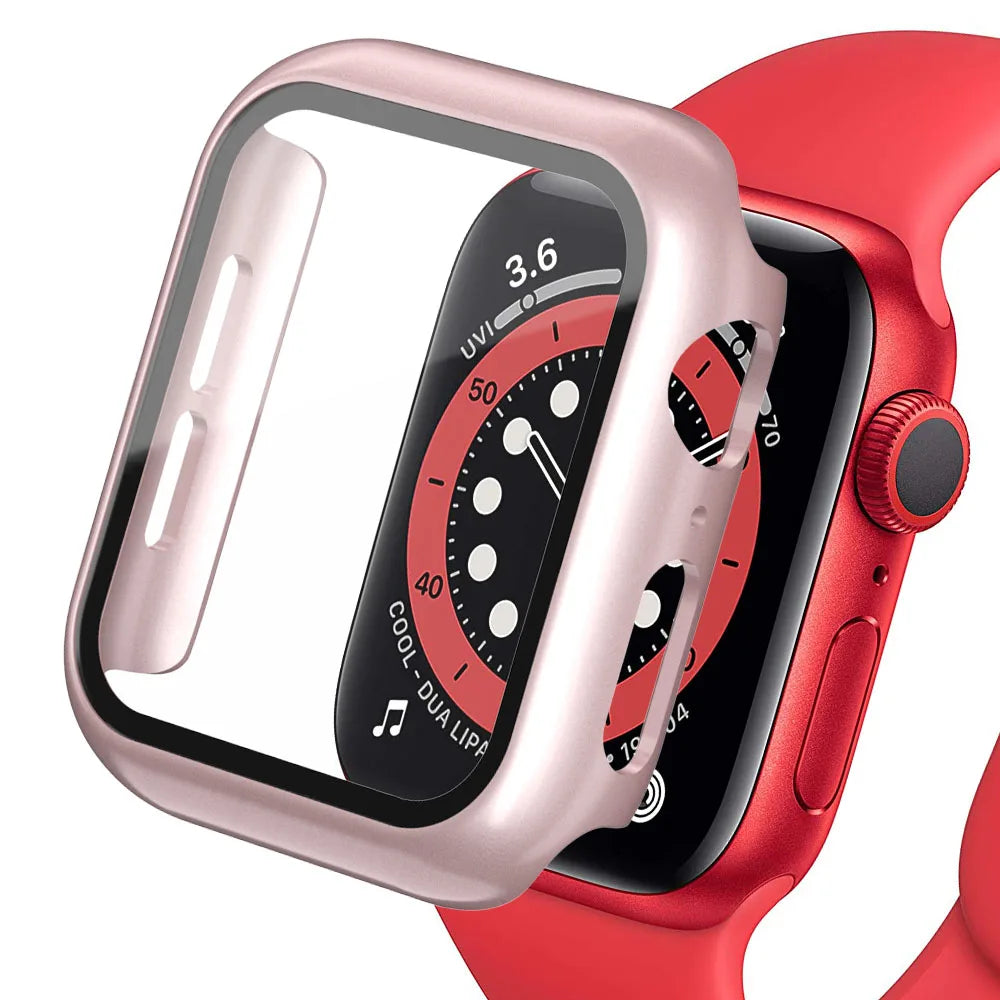 Tempered Glass+cover For Apple Watch Accessories 45mm 41mm 44mm 40mm 42mm Screen Protector Apple watch Case se - Apex Goods Co