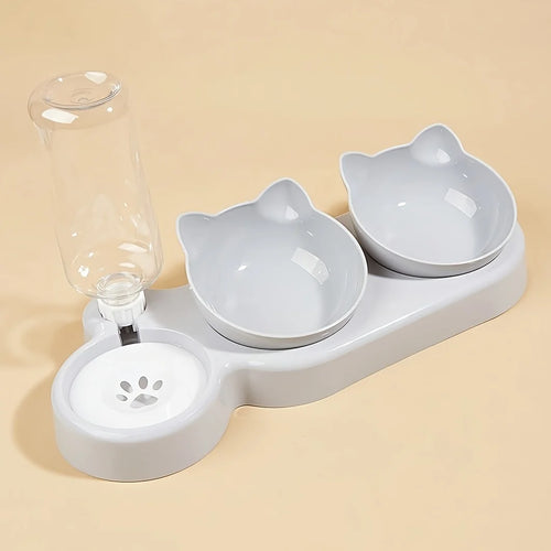 3-in-1 Tilted Pet Bowl Set with Gravity Water Feeder - Apex Goods Co