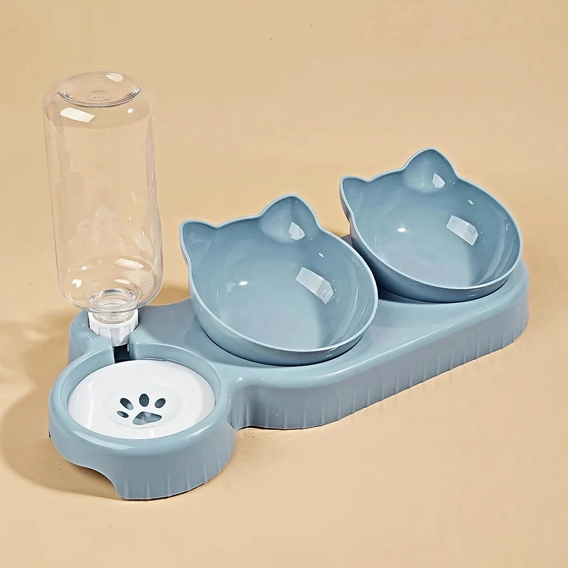 3-in-1 Tilted Pet Bowl Set with Gravity Water Feeder - Apex Goods Co
