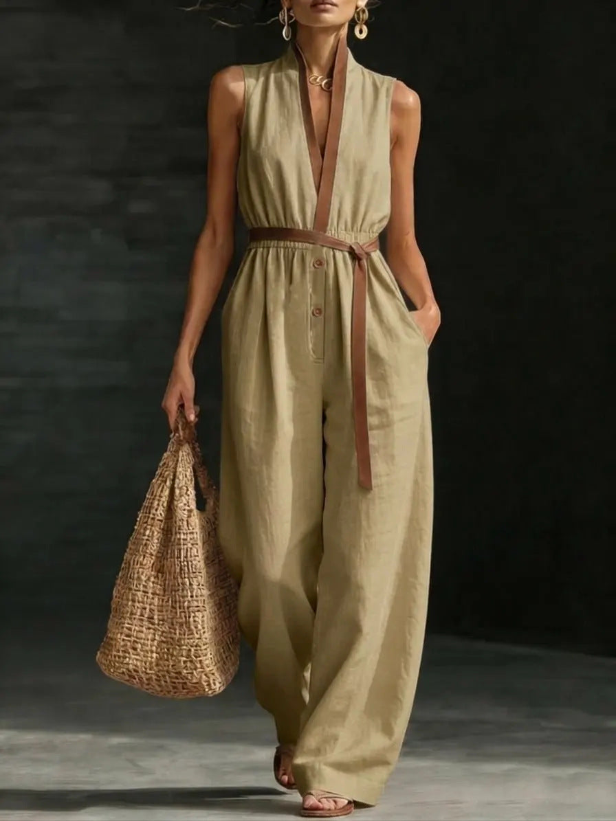 V-Neck Sleeveless Jumpsuit for Women - Apex Goods Co