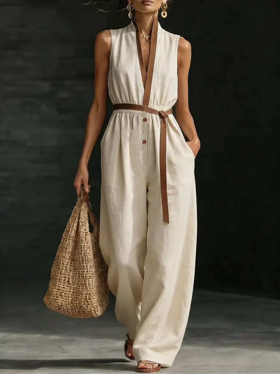 V-Neck Sleeveless Jumpsuit for Women - Apex Goods Co