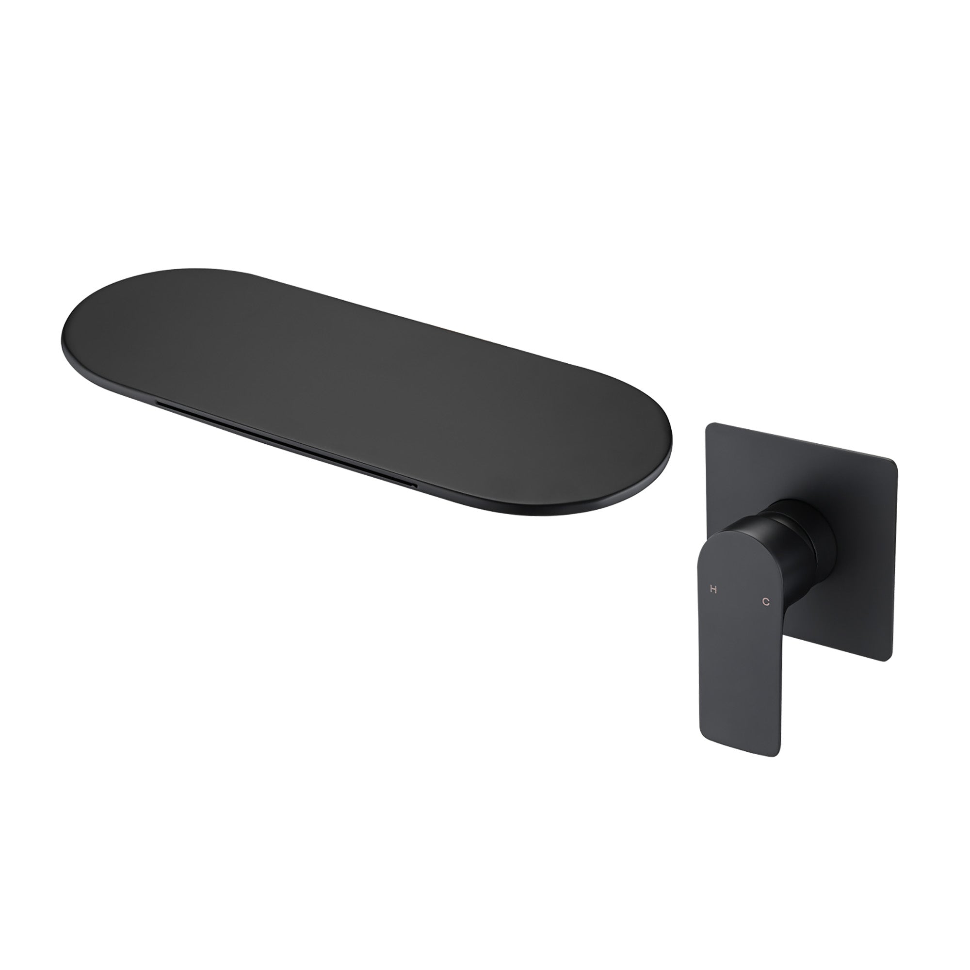 Matte Black Wall Mount Bathtub Faucet Modern Single Handle - Apex Goods Co