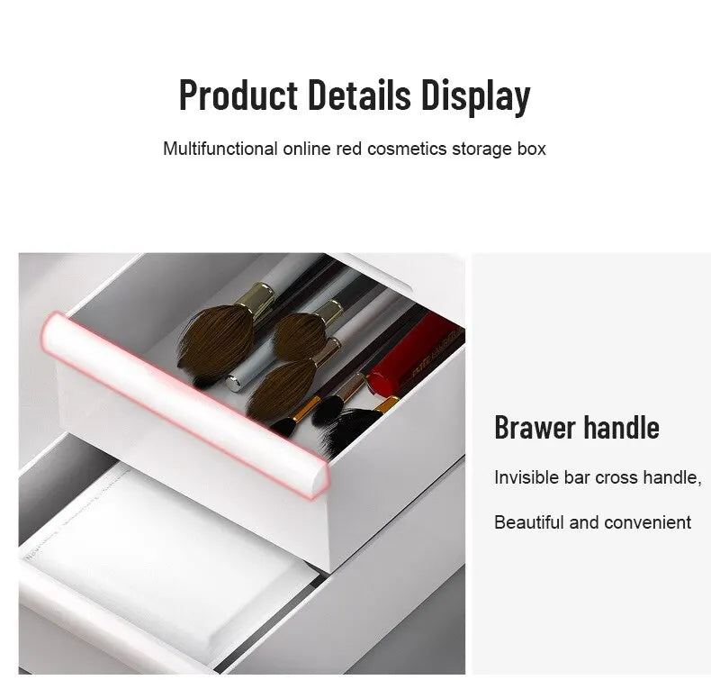White Drawer Makeup Storage Box with Partitions - Apex Goods Co