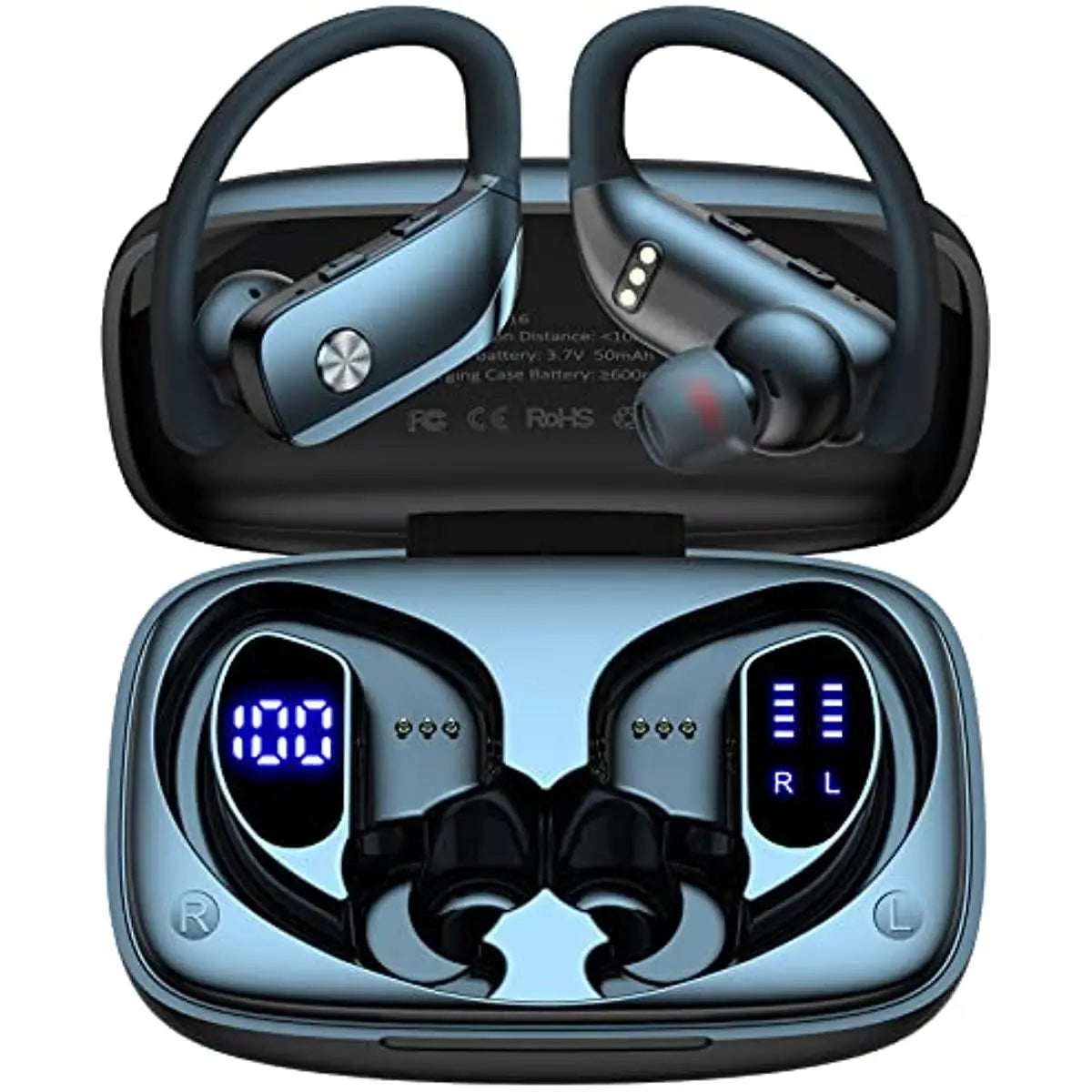 Wireless Earbuds with 80H Battery & LED Charging Case - Apex Goods Co