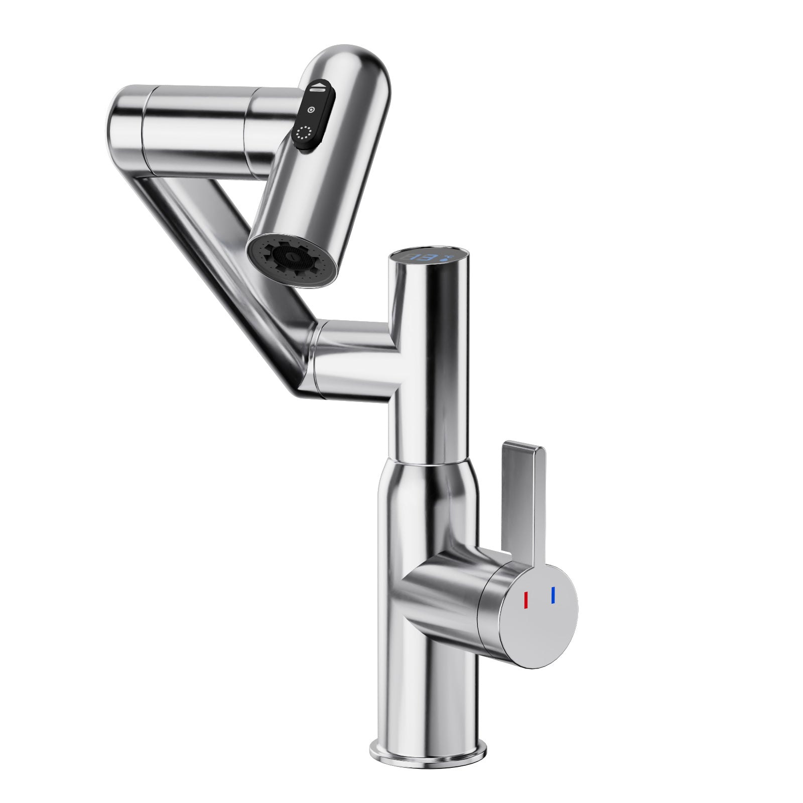 Chrome Bathroom Sink Faucet 360° Rotary Spray