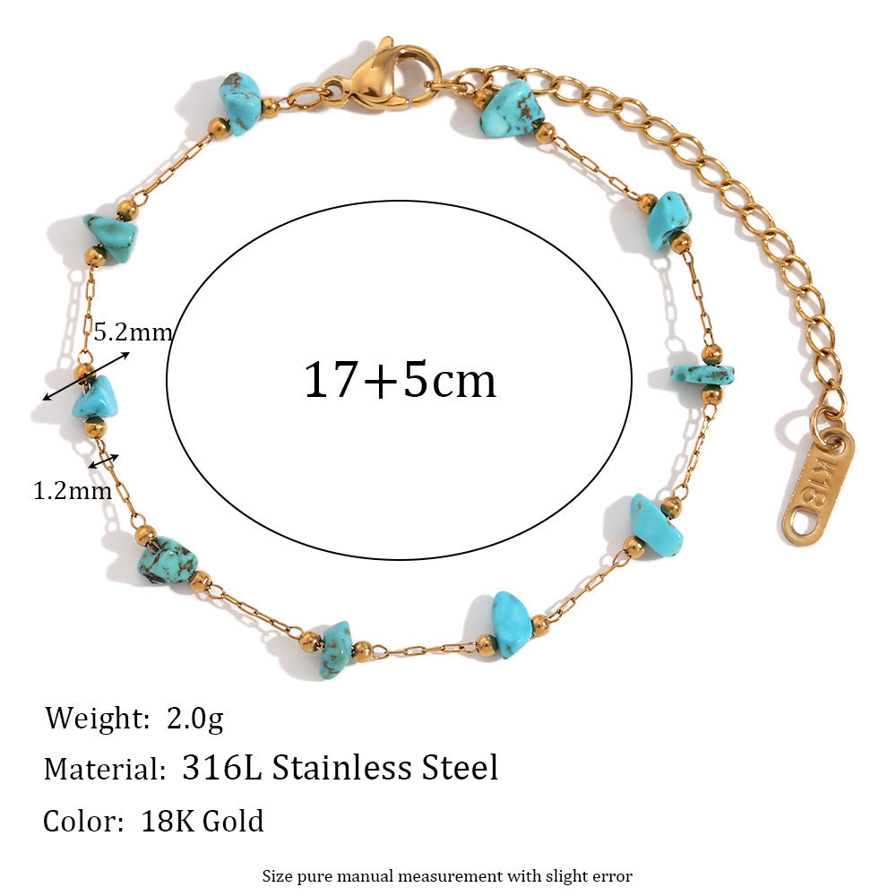 Natural Pebble Handmade Bracelet - Beaded Stone