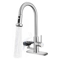 3-in-1 Kitchen Faucet with Glass Rinser & Pull-Down Sprayer