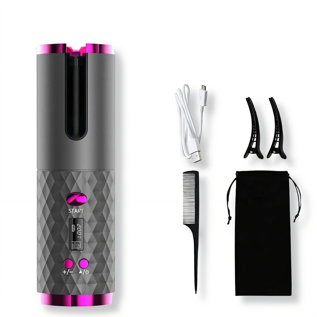 Automatic Rotating Hair Curler with LCD Display