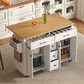 Rolling Kitchen Island Cart with Dropleaf Countertop