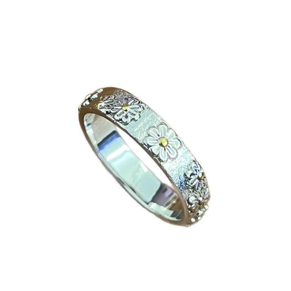 Brushed Stainless Steel Ring for Women